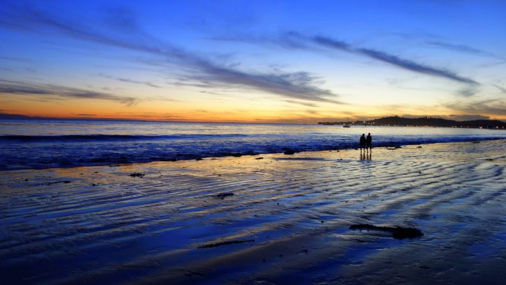 Santa Barbara Beach at sunset.