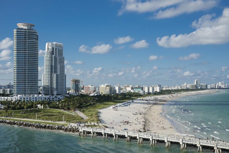 Beachfront hotels in Miami Beach, Florida.