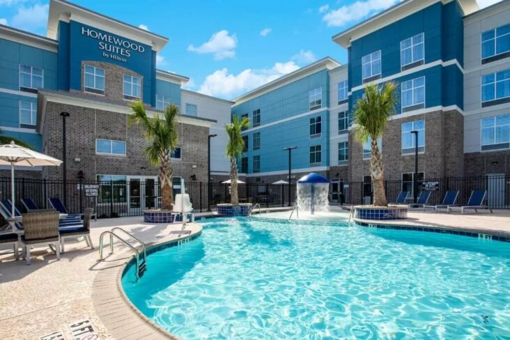 The Homewood Suites by Hilton Myrtle Beach Grand Coastal Mall, one of the hotels near Myrtle Beach Airport.