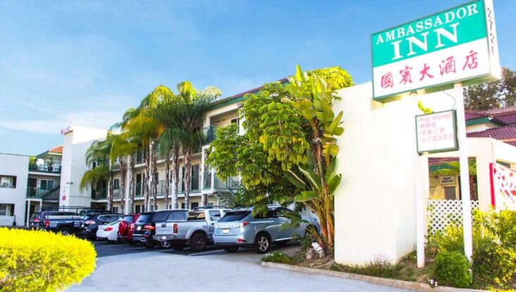 The Ambassador Inn Alhambra, one of the hotels near Cal State Los Angeles.