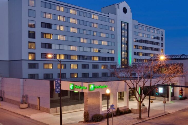 The Holiday Inn Bridgeport Trumbull Fairfield, one of the hotels near the University of Bridgeport in Connecticut.