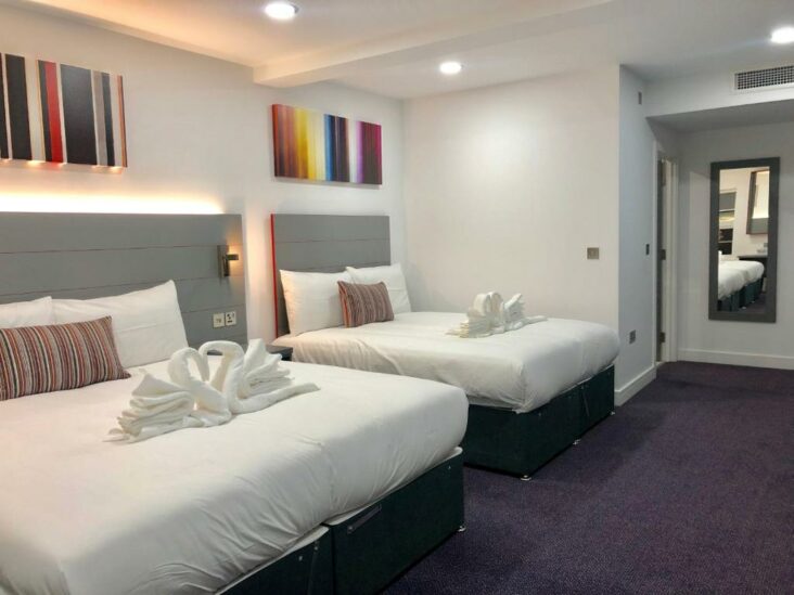 A room at the Ilford Hotel Goodmayes, one of the hotels near Dagenham Heathway Station in London, England.