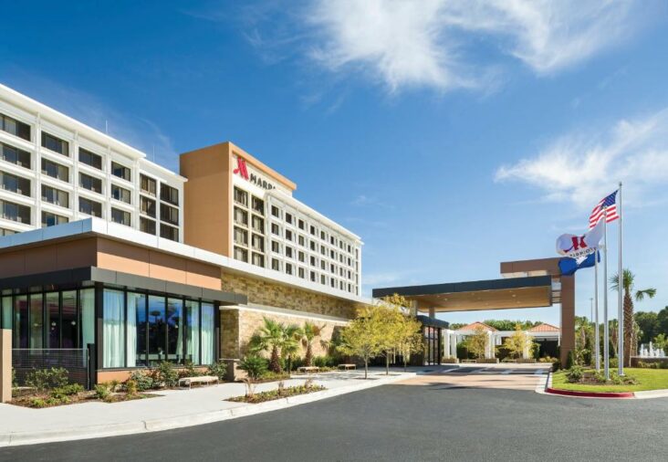 The North Charleston Marriott, one of the hotels near the Amtrak station in Charleston, SC.
