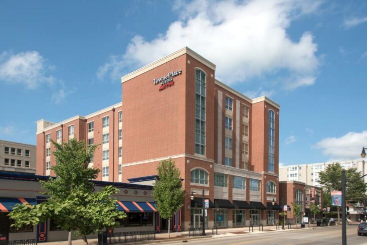The TownePlace Suites by Marriott Champaign, one of the hotels near the University of Illinois.