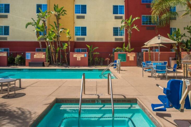 The TownePlace Suites by Marriott Anaheim Maingate is one of several hotels near the Honda Center.