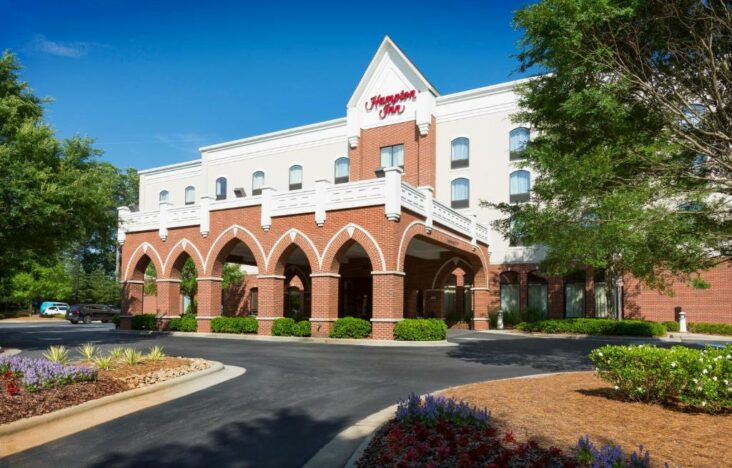 The Hampton Inn Belmont at Montcross is one of several hotels near Belmont Abbey College in North Carolina.