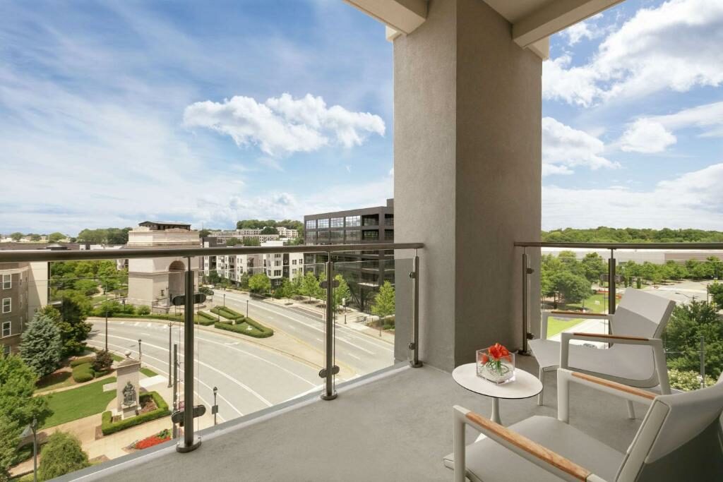 A balcony at the Embassy Suites by Hilton Atlanta Midtown.