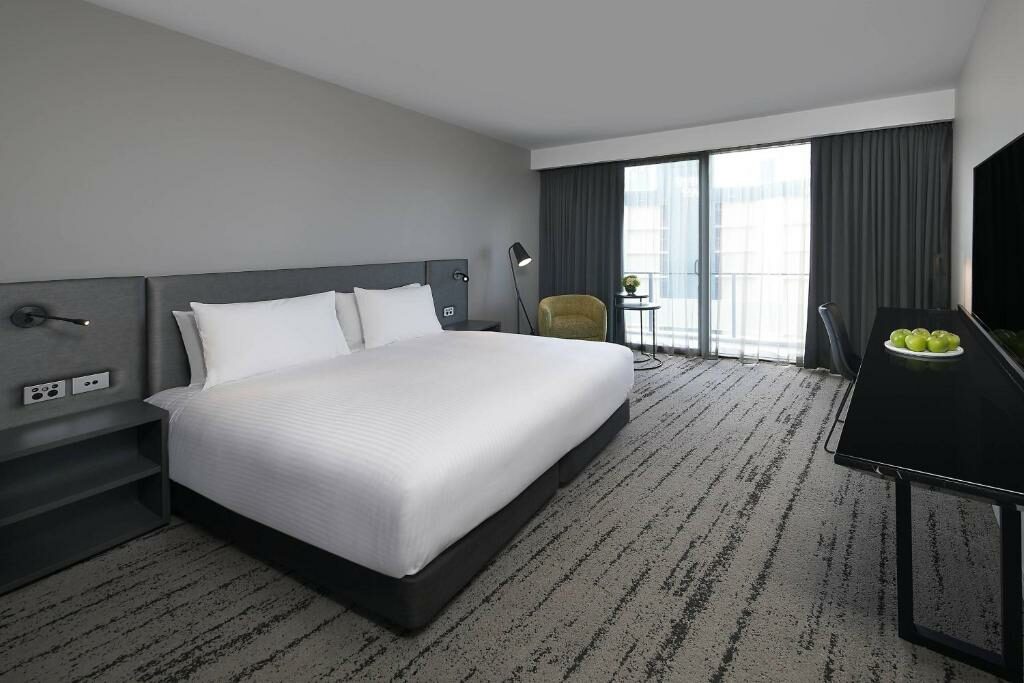 A room at the Courtyard by Marriott Brisbane South Bank.