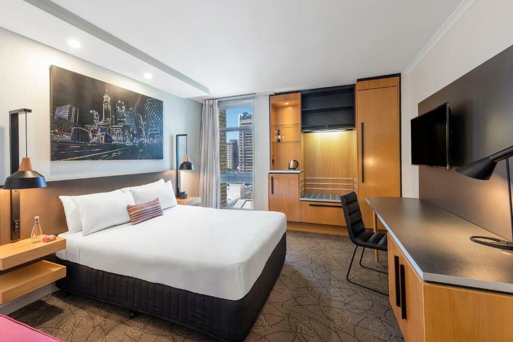 A room at the Mercure Brisbane King George Square.