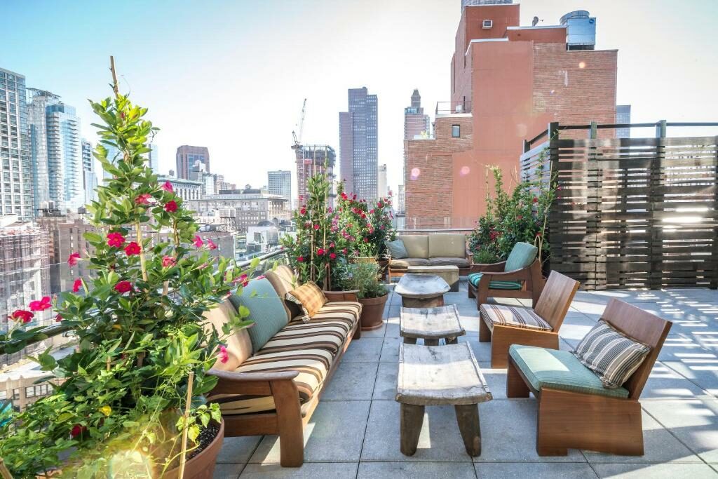 A rooftop terrace at the MADE Hotel.