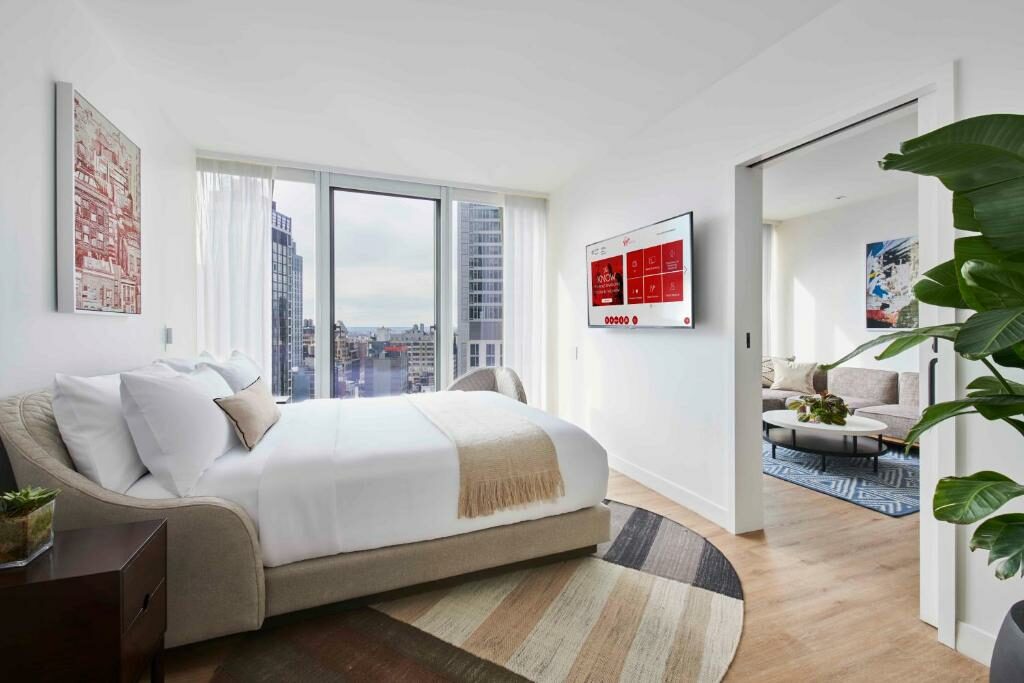 A suite at the Virgin Hotels New York City.