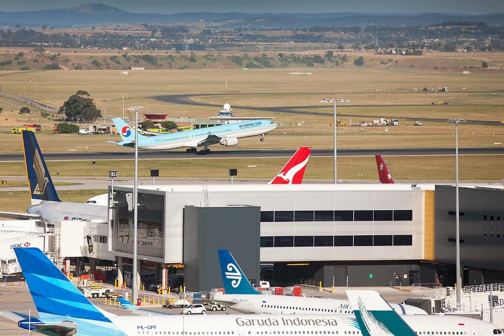 Aeroplanes at Melbourne Airport.