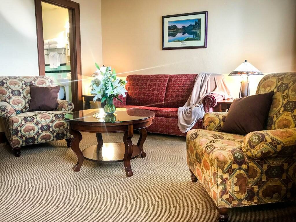A suite at the historic Plains Hotel.