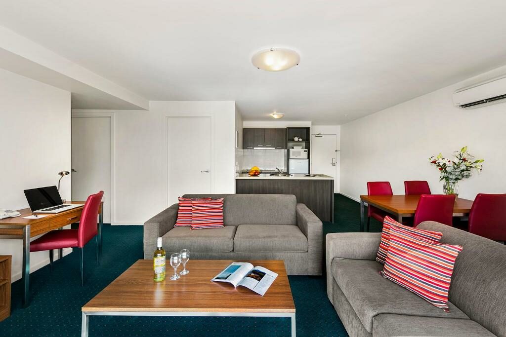 A two-bedroom apartment at the Melbourne Carlton Central Apartment Hotel.