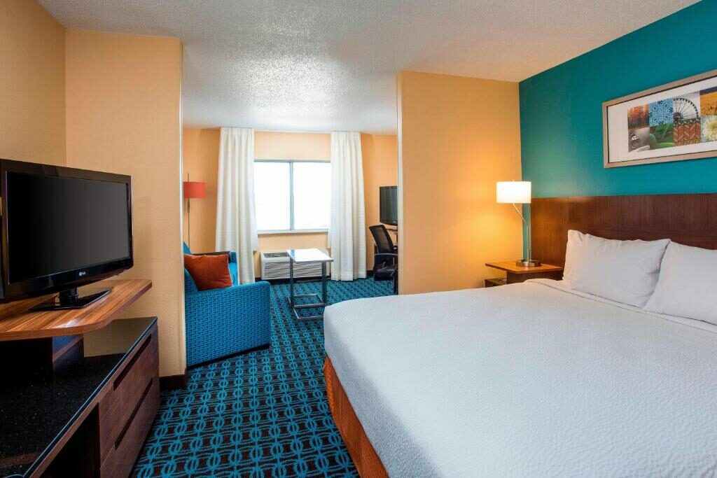 A deluxe room at the Fairfield Inn & Suites Cheyenne.