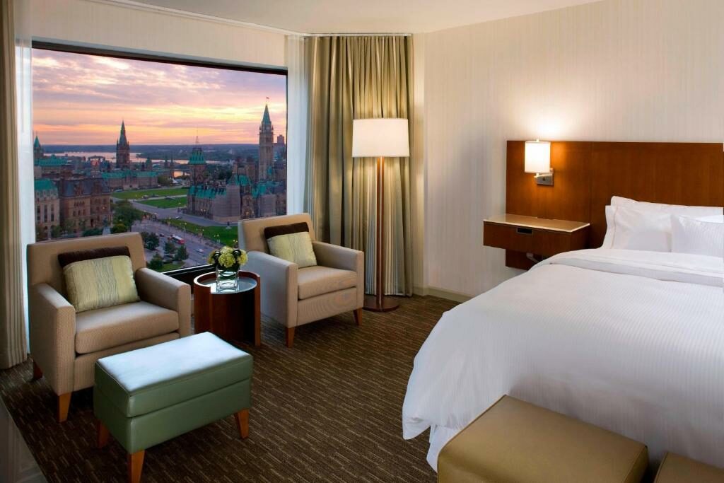 A room overlooking Parliament at The Westin Ottawa.